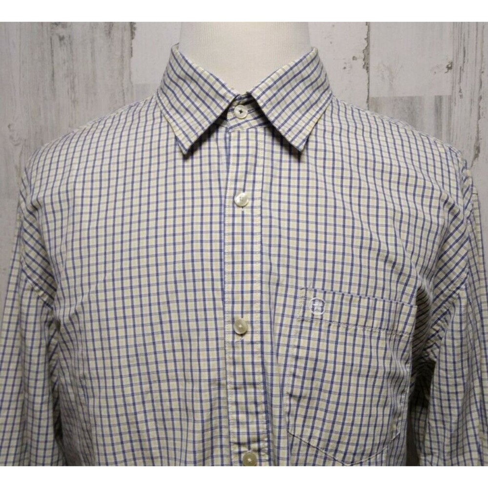 Converse One Star Long Sleeve Button Up Blue/Yellow Checked Men’s 2XL EUC
